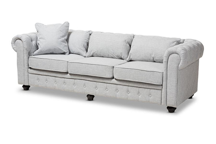 Baxton Studio Alaise Modern Classic Chesterfield Sofa RX1616-Gray-SF