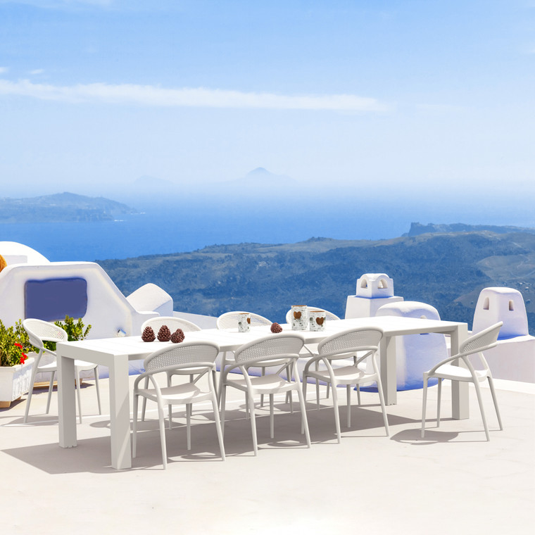 Compamia Sunset Extendable Dining Set 9 Piece White ISP0883S-WHI