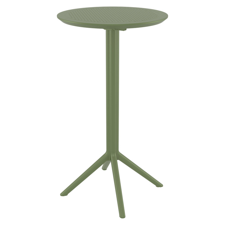 Compamia Sky Round Folding Bar Table 24 Inch Olive Green ISP122-OLG