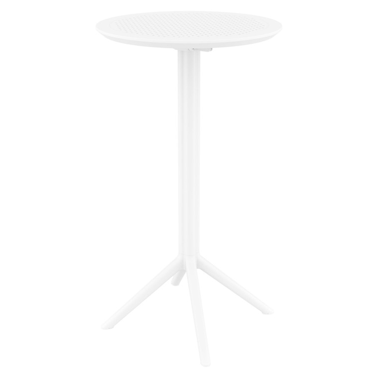 Compamia Sky Round Folding Bar Table 24 Inch White ISP122-WHI