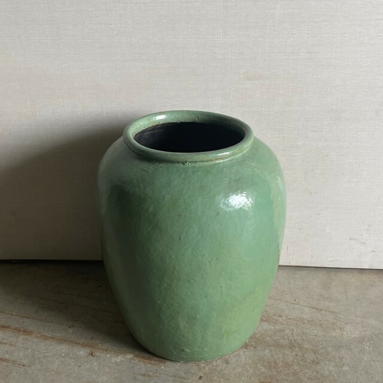 Antique Mint Green Pottery Planter Xl 2823XL By Legend Of Asia