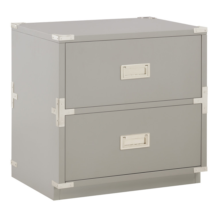 Office Star Wellington 2-Drawer Cabinet - Grey WEL1622-GRY