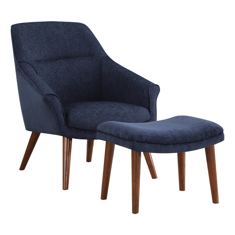 Office Star Waneta Chair and Ottoman - Midnight Blue WNT-B86