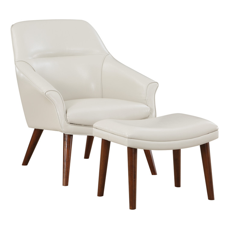 Office Star Waneta Chair and Ottoman - Cream WNT-PD28