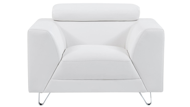 Pluto White Chair U8210-PLUTO WHITE-CHAIR By Global Furniture