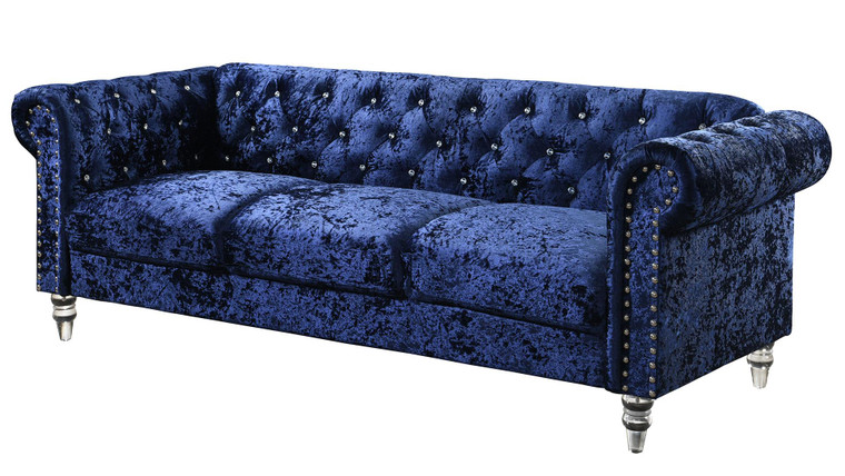Blue Velvet Sofa U9550-BLUE VELVET-S By Global Furniture