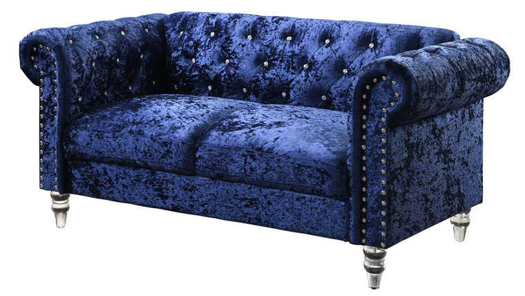 Blue Velvet Loveseat U9550-BLUE VELVET-L By Global Furniture