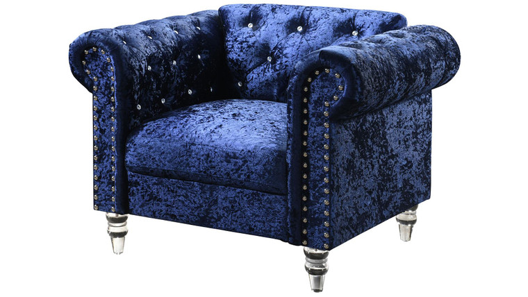 Blue Velvet Chair U9550-BLUE VELVET-CH By Global Furniture