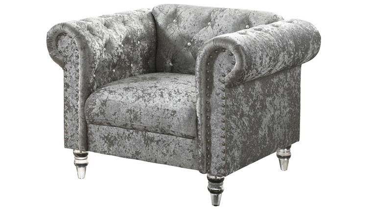 Grey Velvet Chair U9550-GRY VELVET-CH By Global Furniture