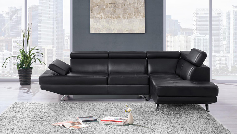 Black Sectional U9782-SECTIONAL-BL By Global Furniture