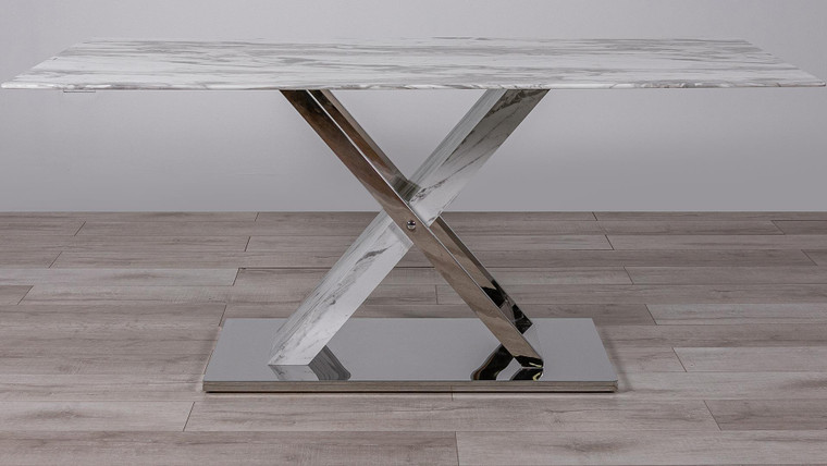 Stainless Steel & Glass Dining Table D1274DT By Global Furniture