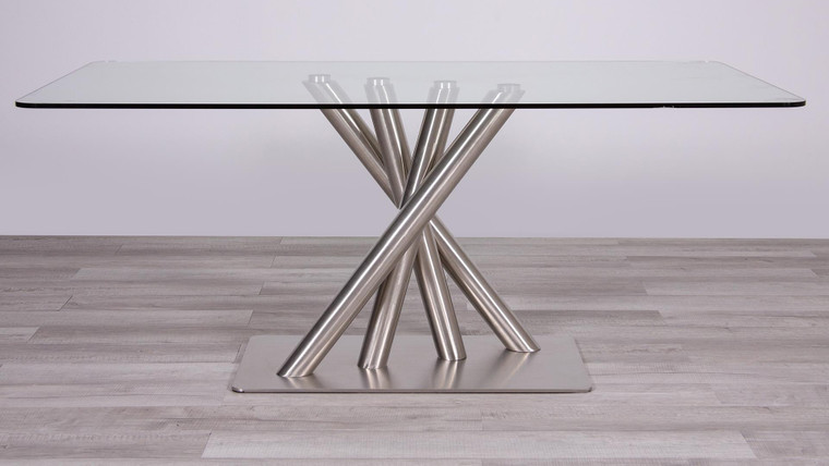 Brushed Stainless Steel Dining Table D9032DT By Global Furniture