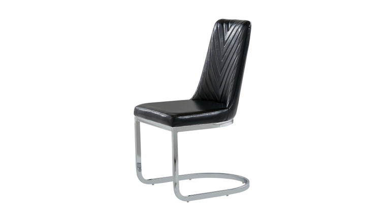 Black PU Dining Chair D1067DC-BL By Global Furniture