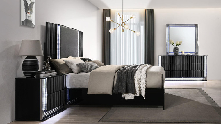 Aspen Black King Bedroom Set ASPEN-BLACK-KBG By Global Furniture