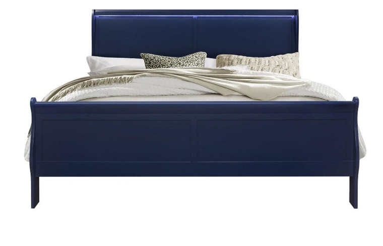 Charlie Blue King Bed CHARLIE-BLUE-KB By Global Furniture
