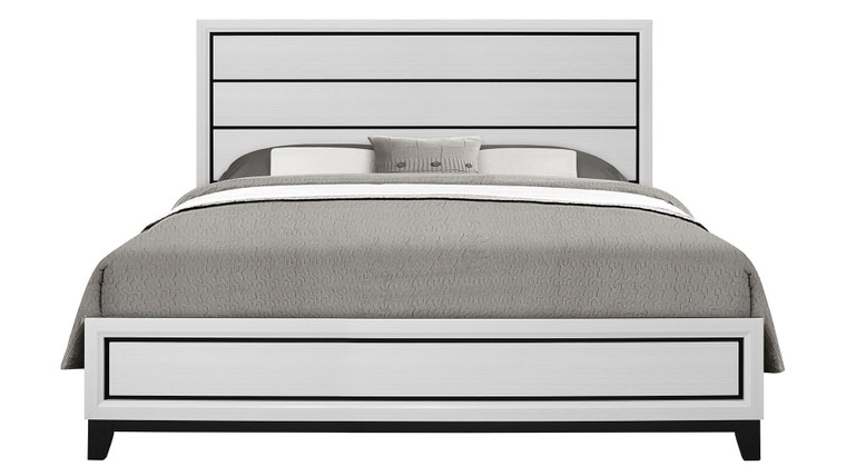 Kate White Queen Bed KATE-WH-QB By Global Furniture