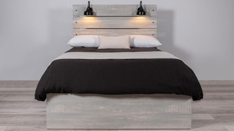 Linwood White Wash Full Bed LINWOOD-WHITE WASH-FB W/ LIGHTS By Global Furniture