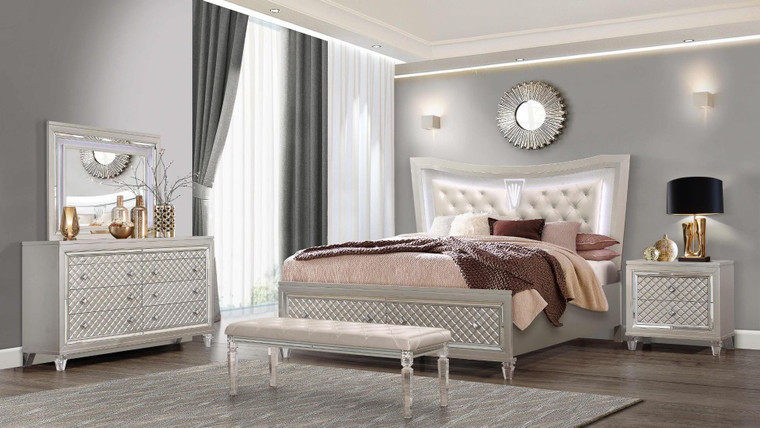 Paris Champagne King Bedroom Set PARIS - KBG By Global Furniture