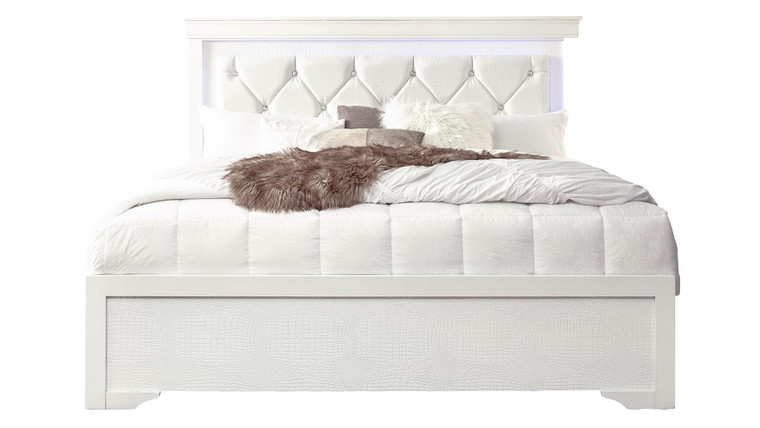 Pompei White King Bed POMPEI-WH-KB By Global Furniture