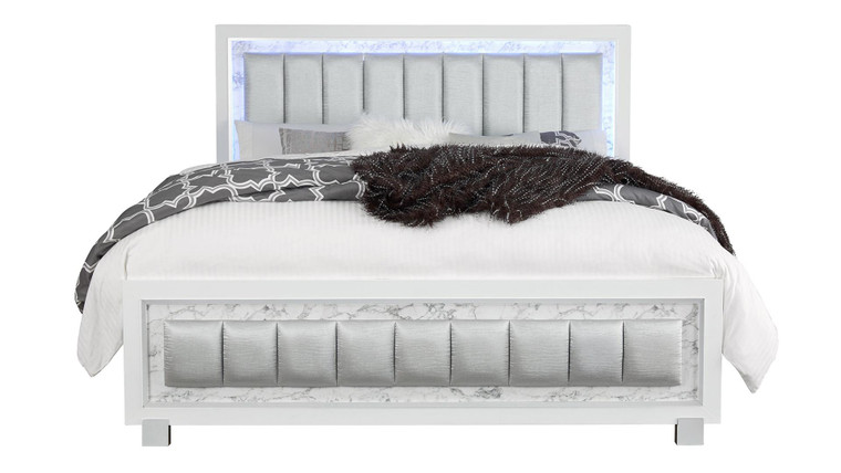 Santorini White Queen Bed SANTORINI - QB By Global Furniture