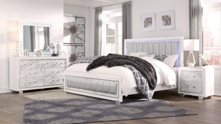 Santorini White Queen Bedroom Set SANTORINI - QBG By Global Furniture