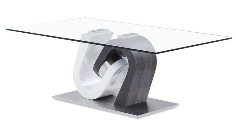 White HG/ Grey Paper Coffee Table T4127CT By Global Furniture