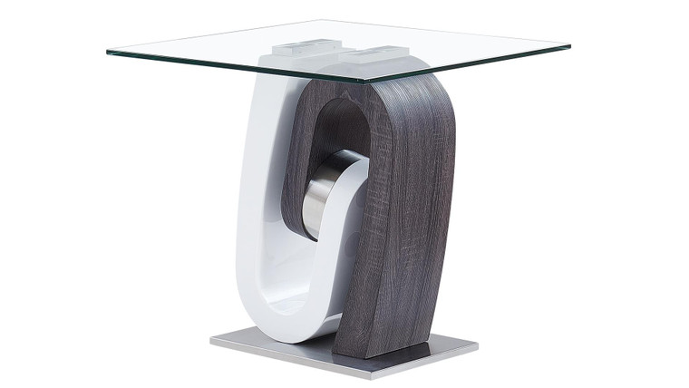 White HG/ Grey Paper End Table T4127ET By Global Furniture