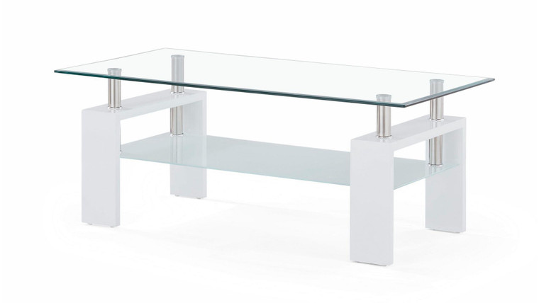 Glossy White Coffee Table T648CT By Global Furniture