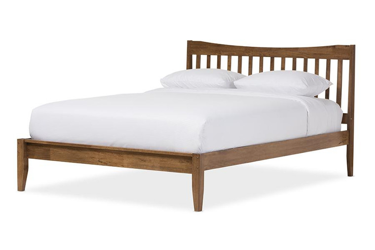 Baxton Studio Edeline Wood Curvaceous Slatted Full Platform Bed SW8015-Walnut-M17-Full