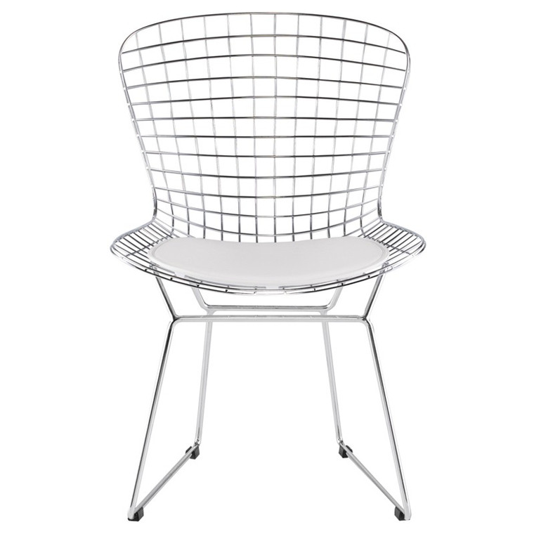 Nuevo Wireback Dining Chair - White/Silver HGGA258