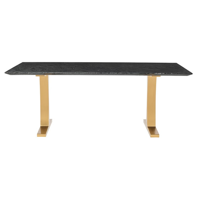 Nuevo Toulouse Dining Table - Black Wood Vein/Gold HGNA483