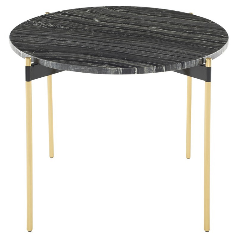 Nuevo Pixie Side Table - Black Wood Vein/Gold HGNA487