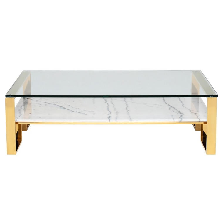 Nuevo Tierra Coffee Table - White/Gold HGNA510