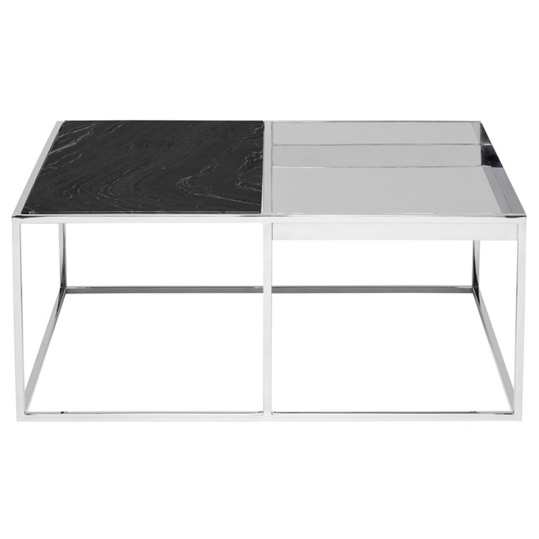 Nuevo Corbett Coffee Table - Black Wood Vein/Silver HGNA533