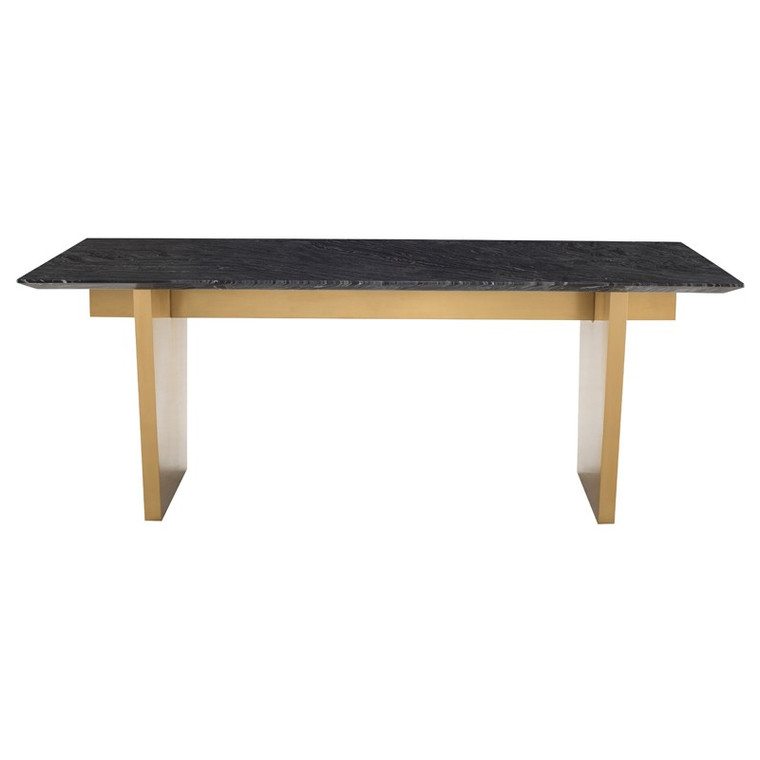 Nuevo Aiden Dining Table - Black Wood Vein/Gold HGNA567