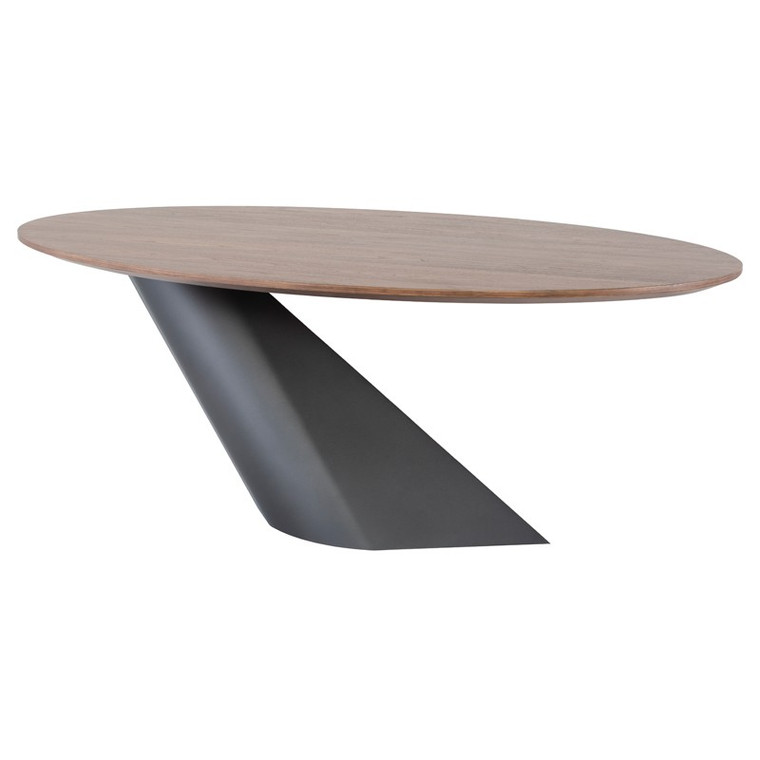Nuevo Oblo Dining Table - Walnut/Titanium HGNE118