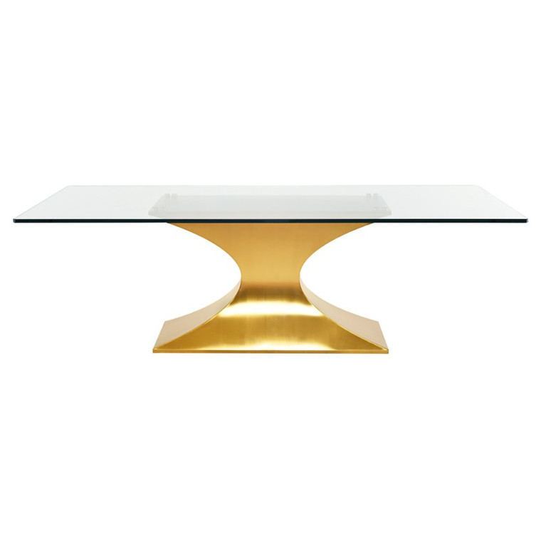 Nuevo Praetorian Dining Table - Gold/Glass HGSX224