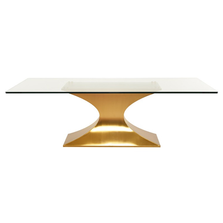 Nuevo Praetorian Dining Table - Gold/Glass HGSX225