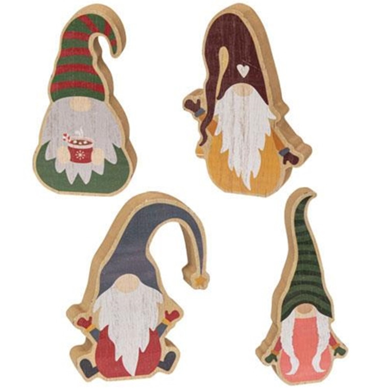 Chunky Winter Gnome Family Sitter 4 Asstd. (Pack Of 4) G35632 By CWI Gifts