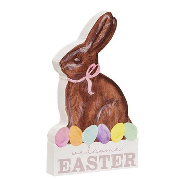 Welcome Easter Chunky Chocolate Bunny Sitter G35745 By CWI Gifts