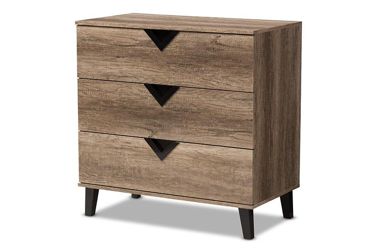 Baxton Studio Wales Modern And Contemporary Style 3-Drawer Chest Wales-3DW-Chest