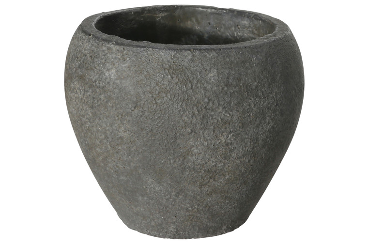Urban Trends Terracotta Low Round Pot With Tapered Bottom Xl Rough Finish Gray (Pack Of 8) 53845