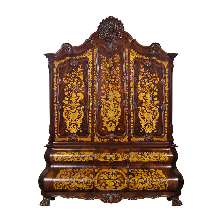 34634EM Vintage Cabinet Bombay Inlay Wooden Panel Em