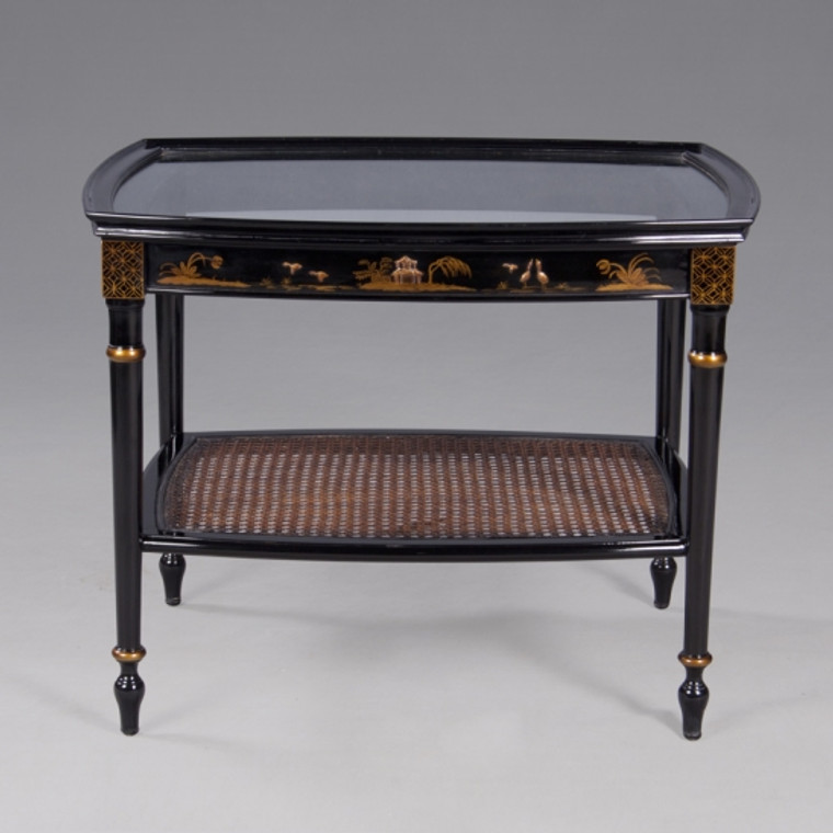 33874EBN Vintage Chinoiserie Table, Rectangular Ebn