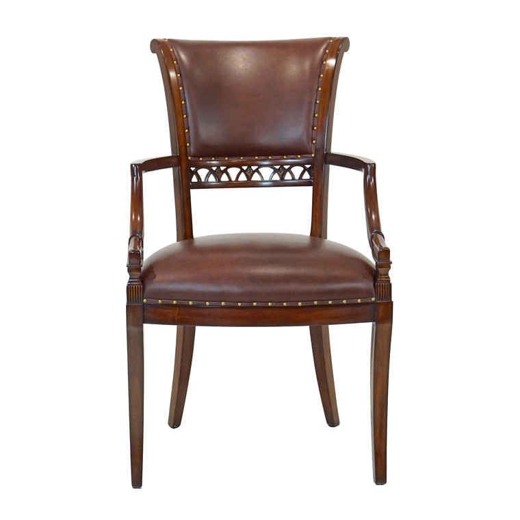 33980/1EM-BR Vintage Elbow Arm Chair Leather Em