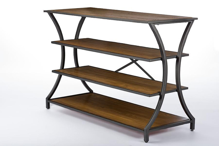Baxton Studio Lancashire Brown Wood & Metal Console Table YLX-0004-AT