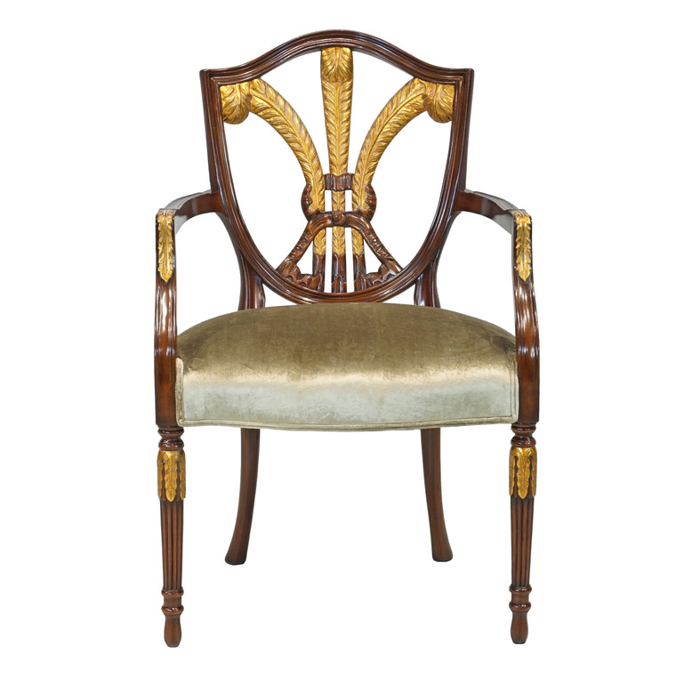33265/1EM/NF9-077 Vintage Prince Of Wales Featherback Arm Chair Em