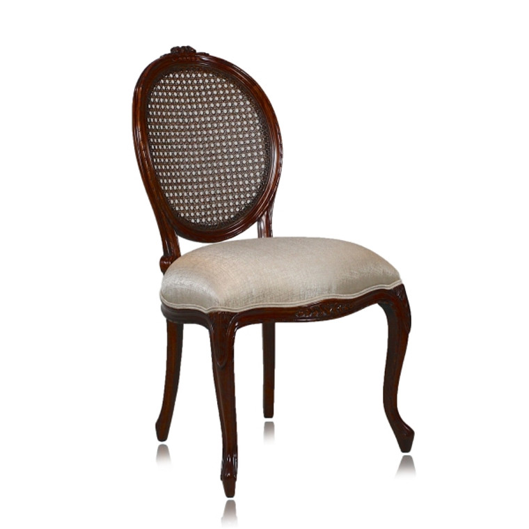 33202/EM-907 Vintage Rattan Back Cameo Side Chair Em