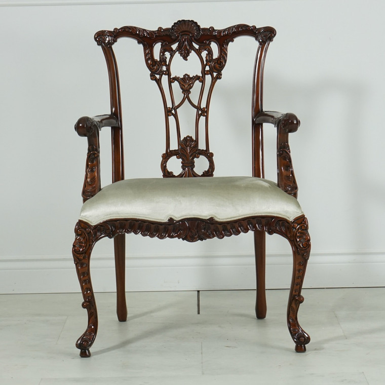 11971/1EM-053 Vintage Chippendale French Arm Chair