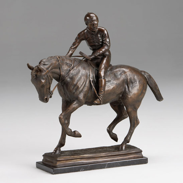 A1895ACM Vintage Bronze Jockey On A Horse